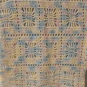 Pastel Crochet Throw Blanket